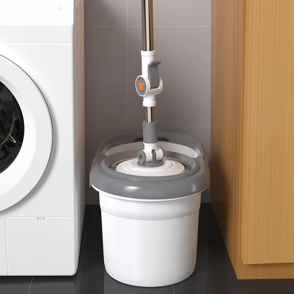 Household Floor Cleaning Long Extendable Handle Stainless Steel Mop Bucket Set Self-Wringer Dirty Water Separation