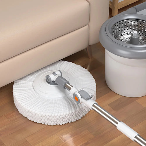 Household Floor Cleaning Long Extendable Handle Stainless Steel Mop Bucket Set Self-Wringer Dirty Water Separation