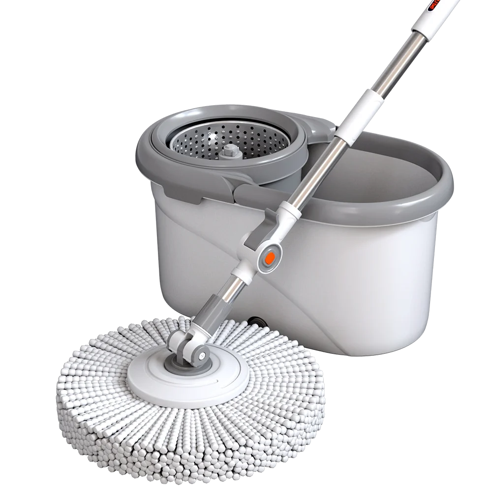 Household Floor Cleaning Long Extendable Handle Stainless Steel Mop Bucket Set Self-Wringer Dirty Water Separation
